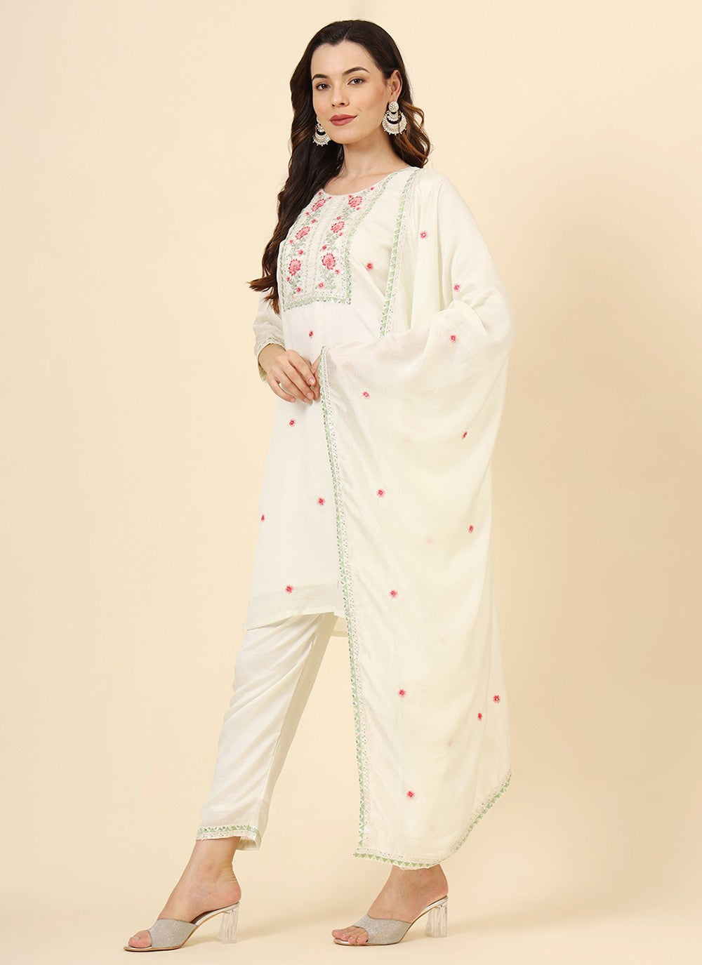 Vichitra Silk Pant Style Suit - T3471