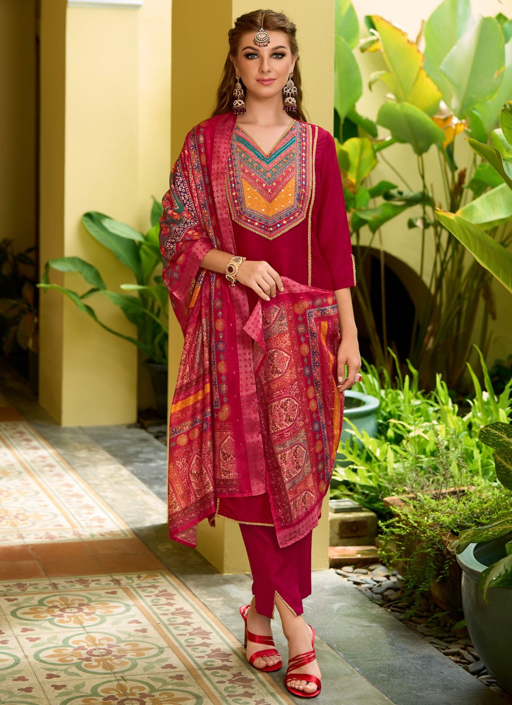 Vichitra Silk Salwar Suit - T3761