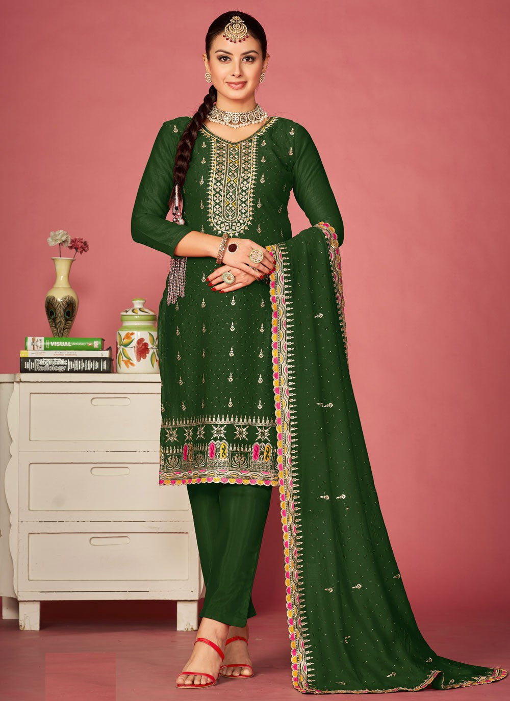 Vichitra Silk Salwar Suit - T2315