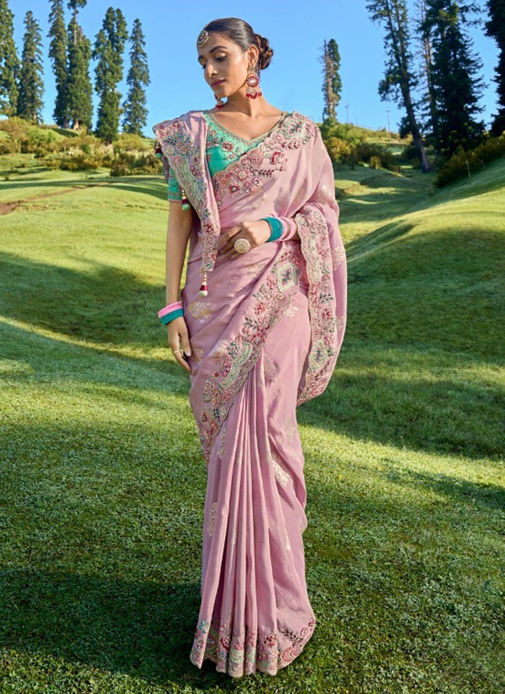 Saree Embroidered Viscose Saree - S4376