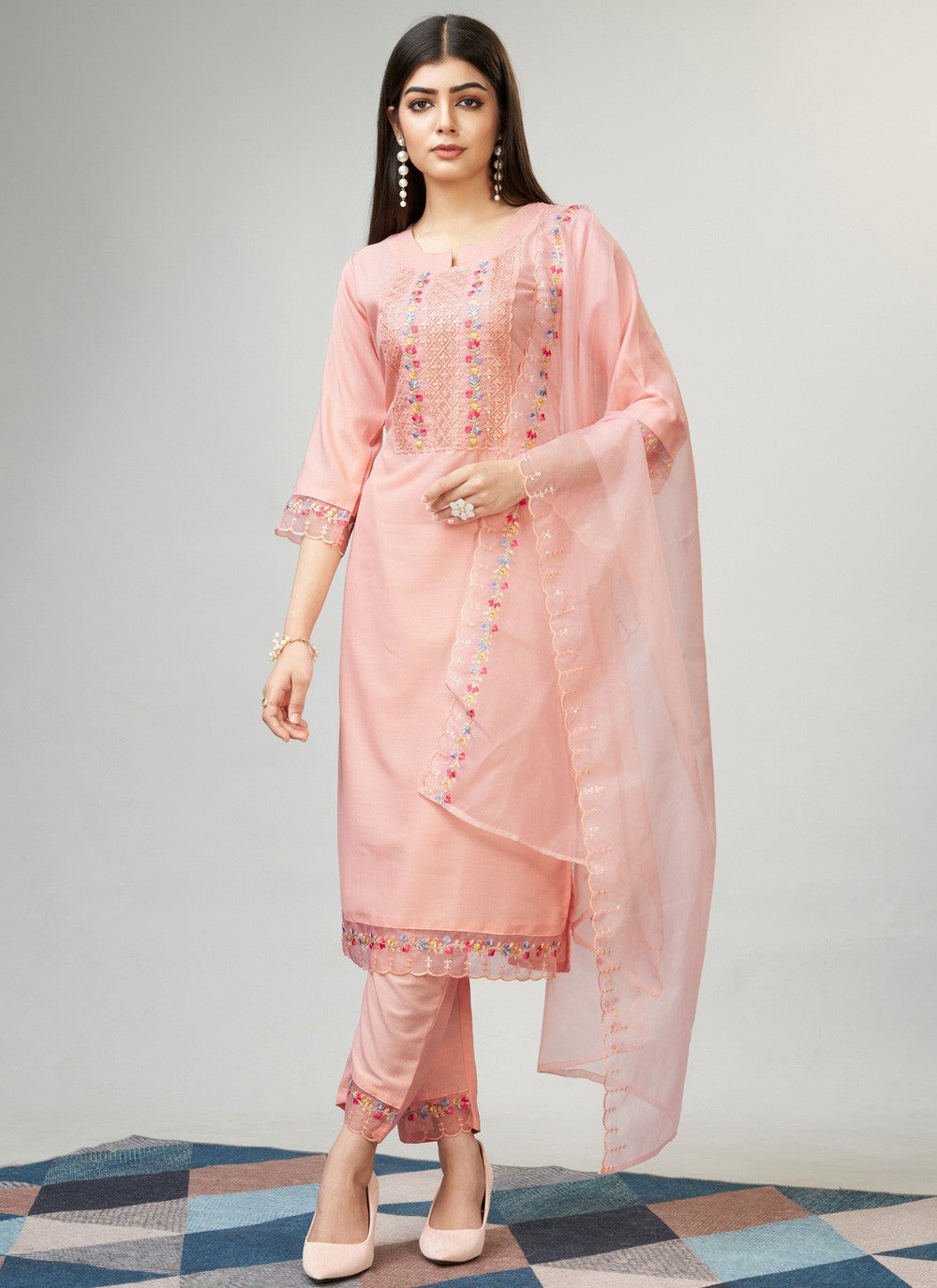 Muslin, Viscose Salwar Suit - T1470