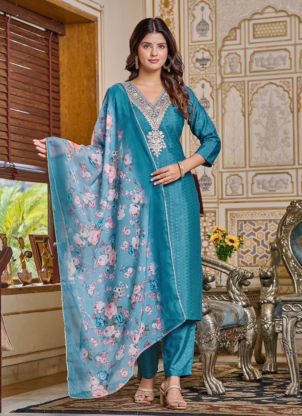 Chanderi Salwar Suit - T3064