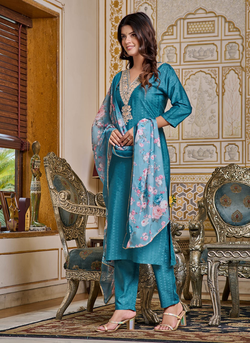 Chanderi Salwar Suit - T3064