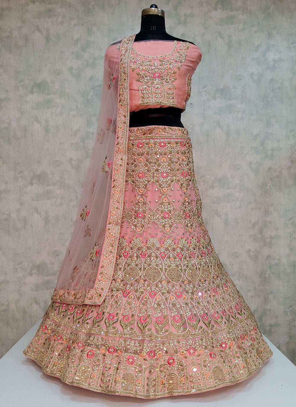 Embroidered Velvet A - Line Lehenga - L1974