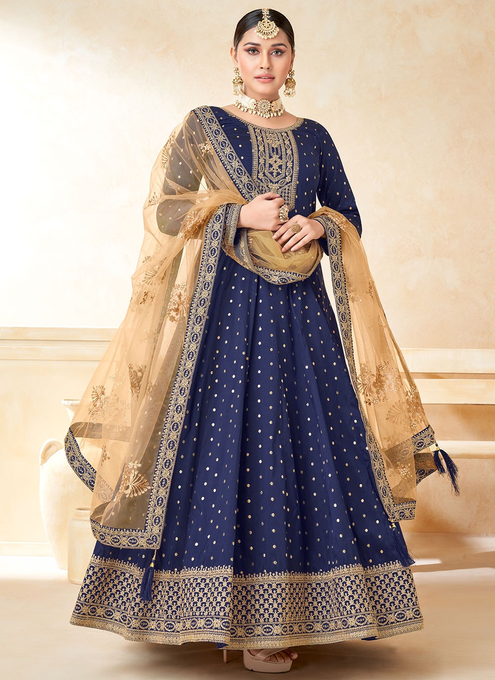 Tafeta Silk Anarkali - T931