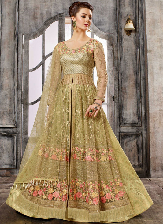 Embroidered Net A - Line Lehenga - L0002