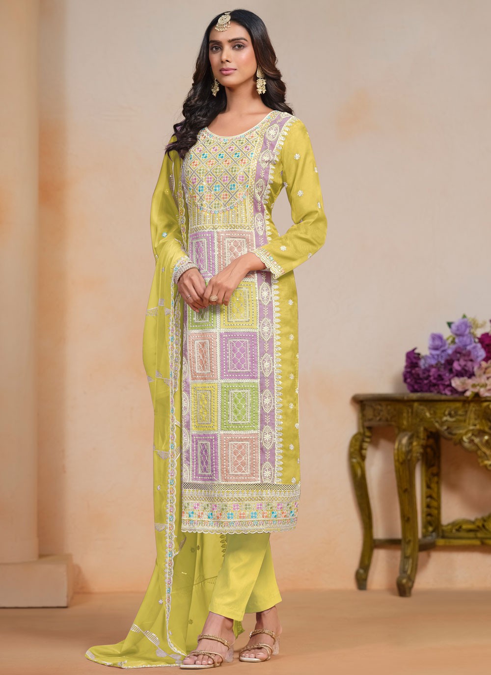 Organza Salwar Suit - T3660