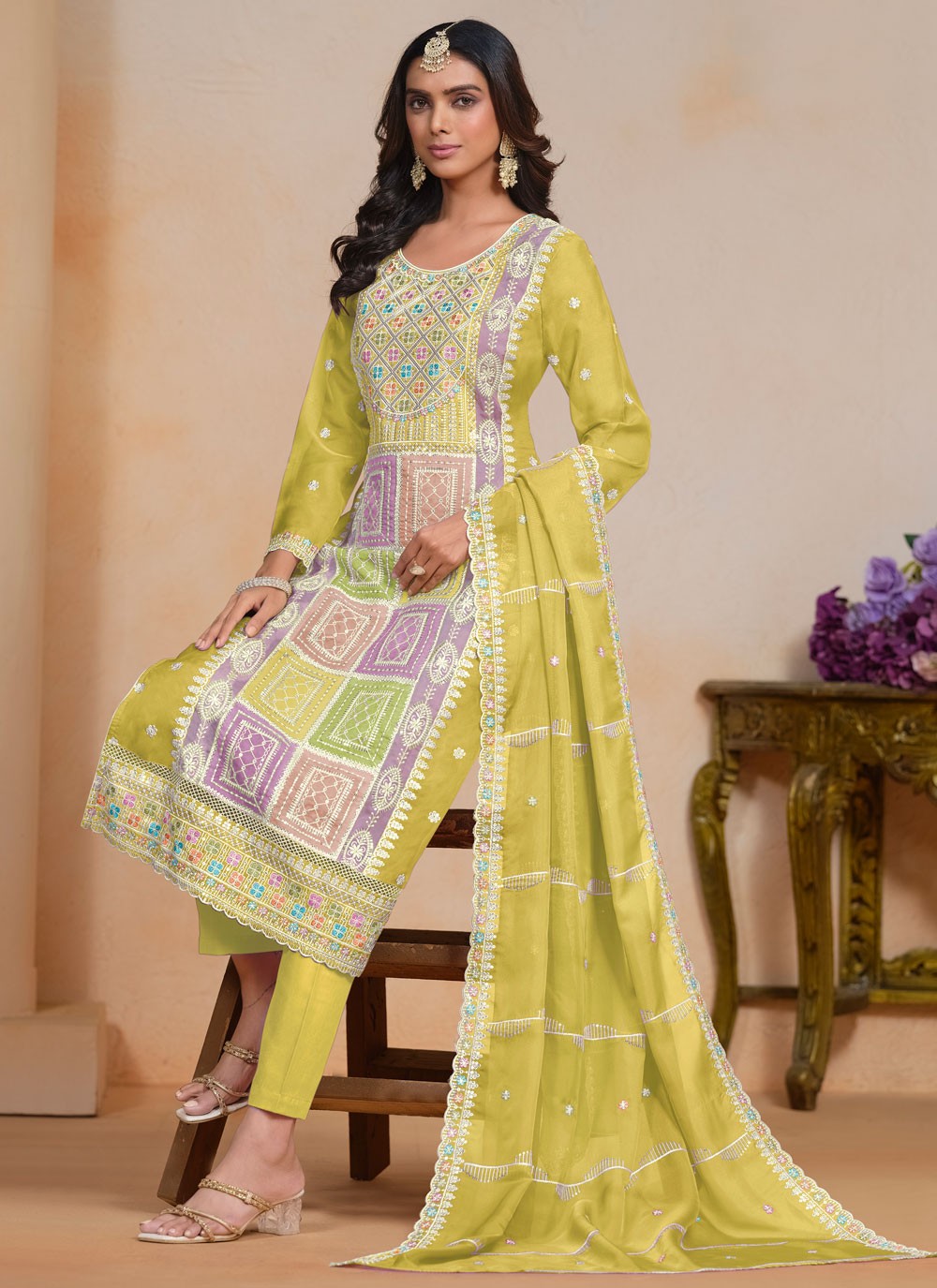 Organza Salwar Suit - T3660