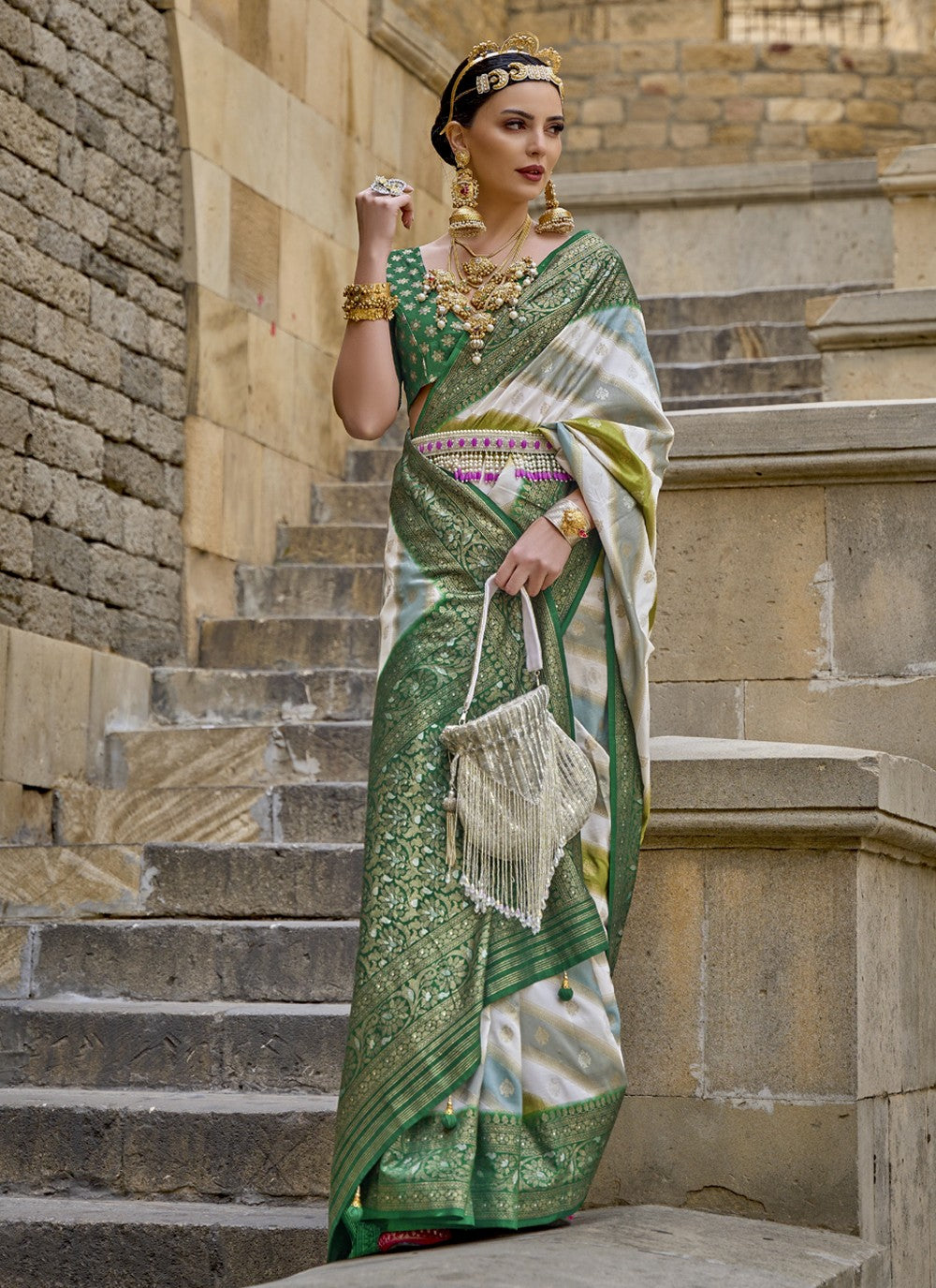 Classic Fancy Work Silk Saree - S3705