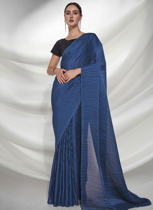 Classic Fancy Work Chiffon Saree - S10533