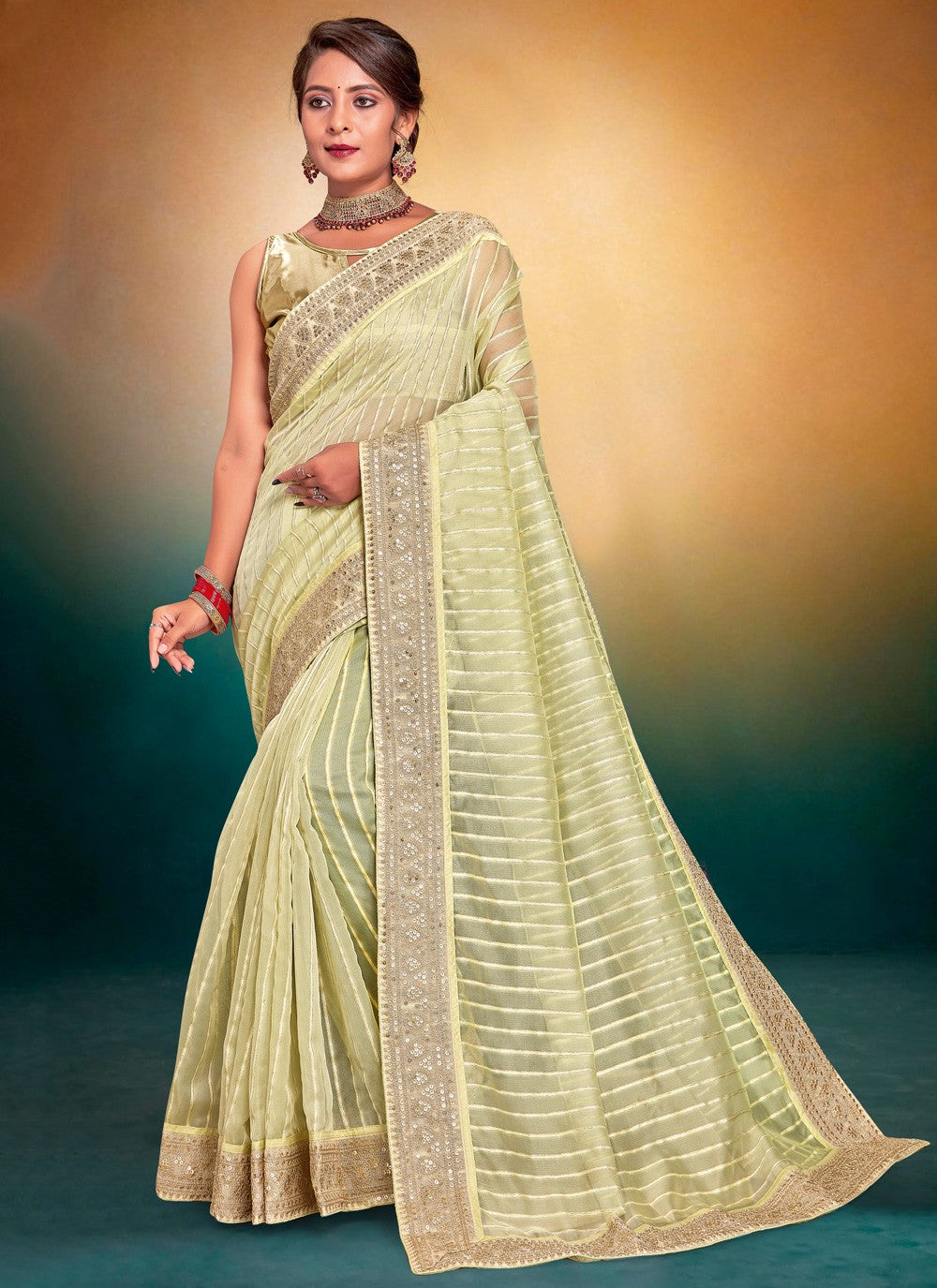 Classic Border Work Fancy Fabric Saree - S4031