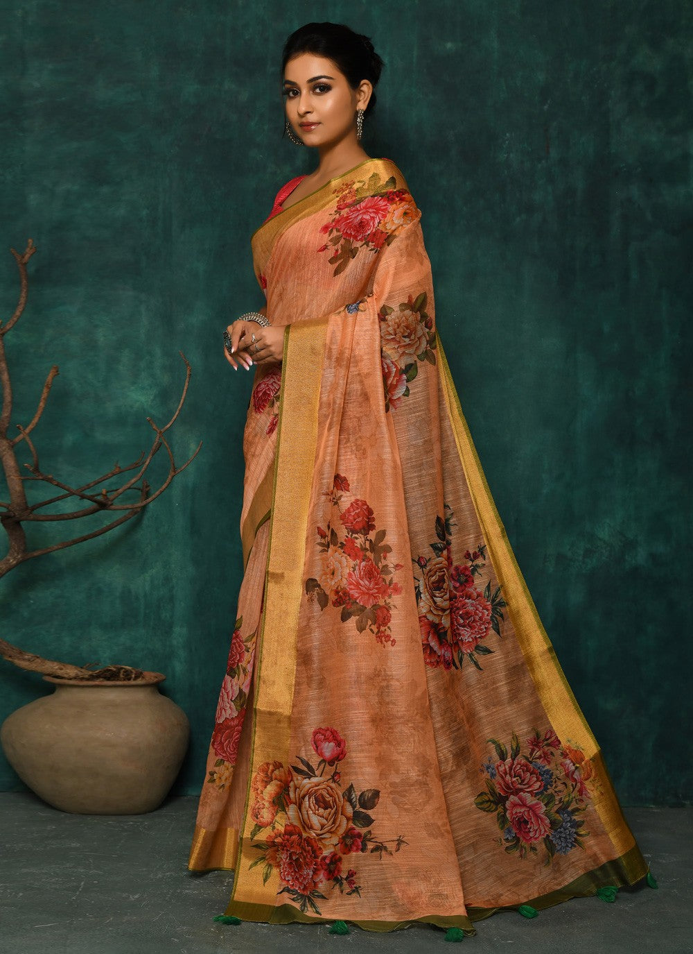 Classic Digital Print Faux Georgette Saree - S2342