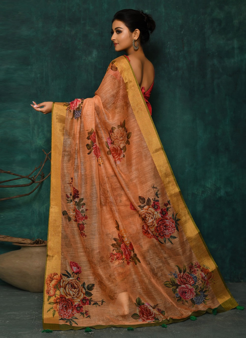 Classic Digital Print Faux Georgette Saree - S2342