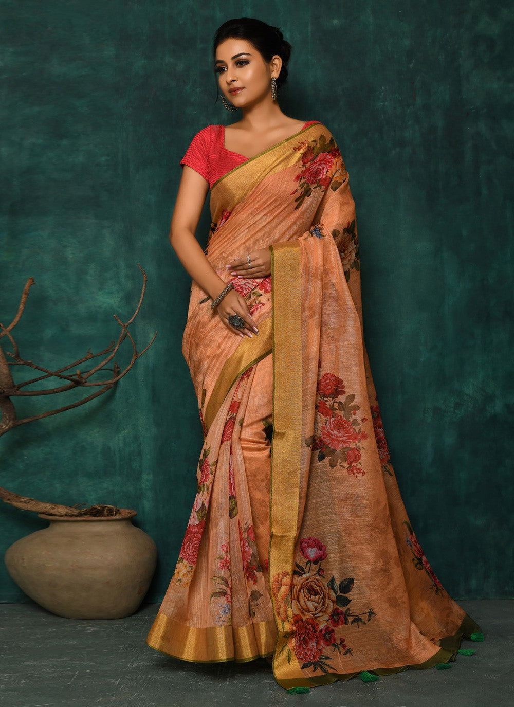 Classic Digital Print Faux Georgette Saree - S2342