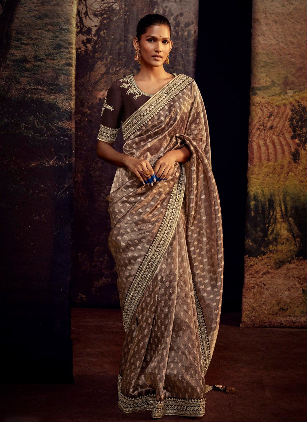 Trendy Border Work Fancy Fabric Saree - S3475