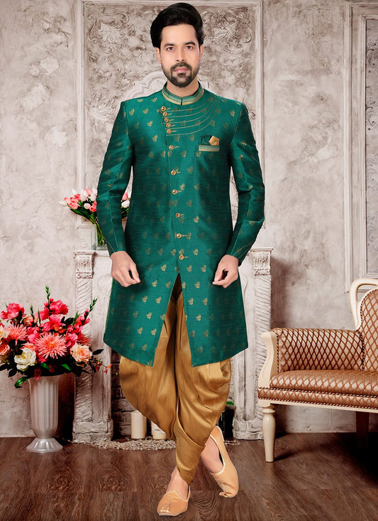 Embroidered Fancy Fabric Rama Indo Western Sherwani - M2999