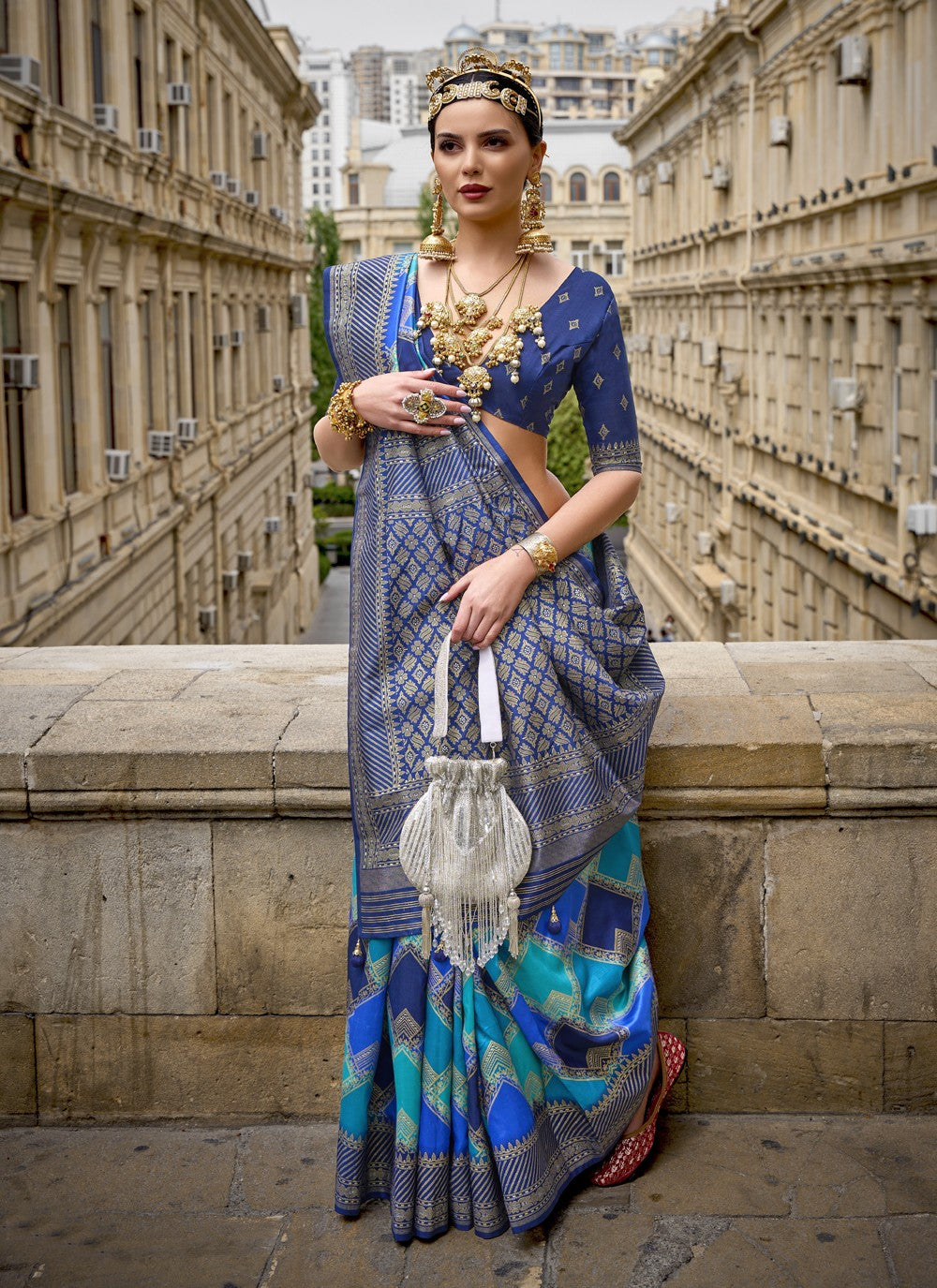 Classic Fancy Work Silk Saree - S3705