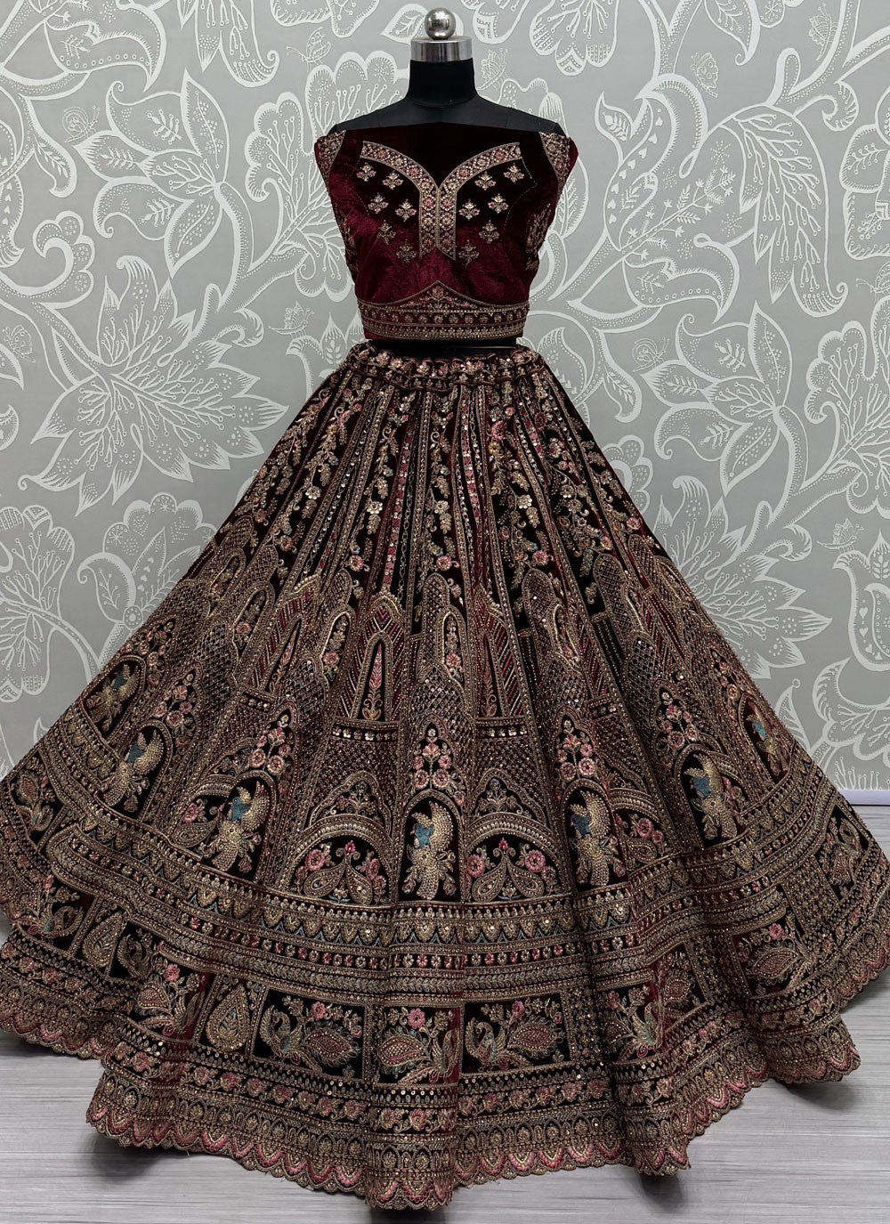 Diamond Velvet A - Line Lehenga - L2613