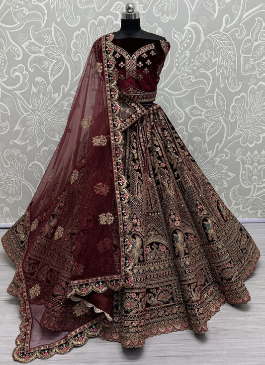 Diamond Velvet A - Line Lehenga - L2613