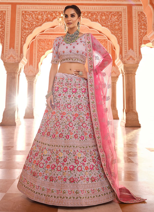 Thread Faux Crepe A - Line Lehenga - L0321