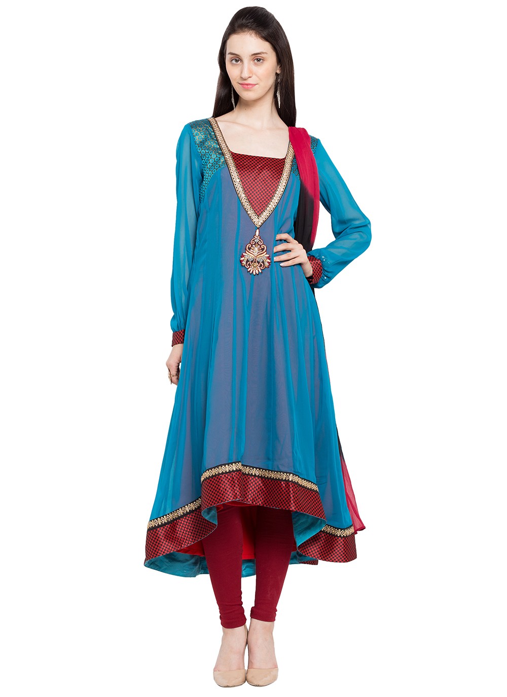 Faux Georgette Anarkali - T275