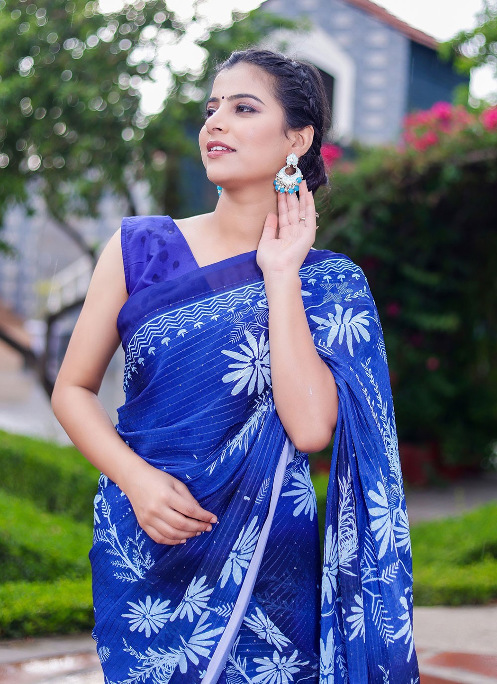 Trendy Digital Print Faux Georgette Saree - S2859