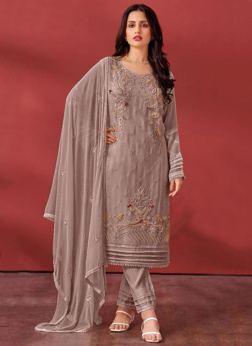 Faux Georgette Salwar Suit - T2818