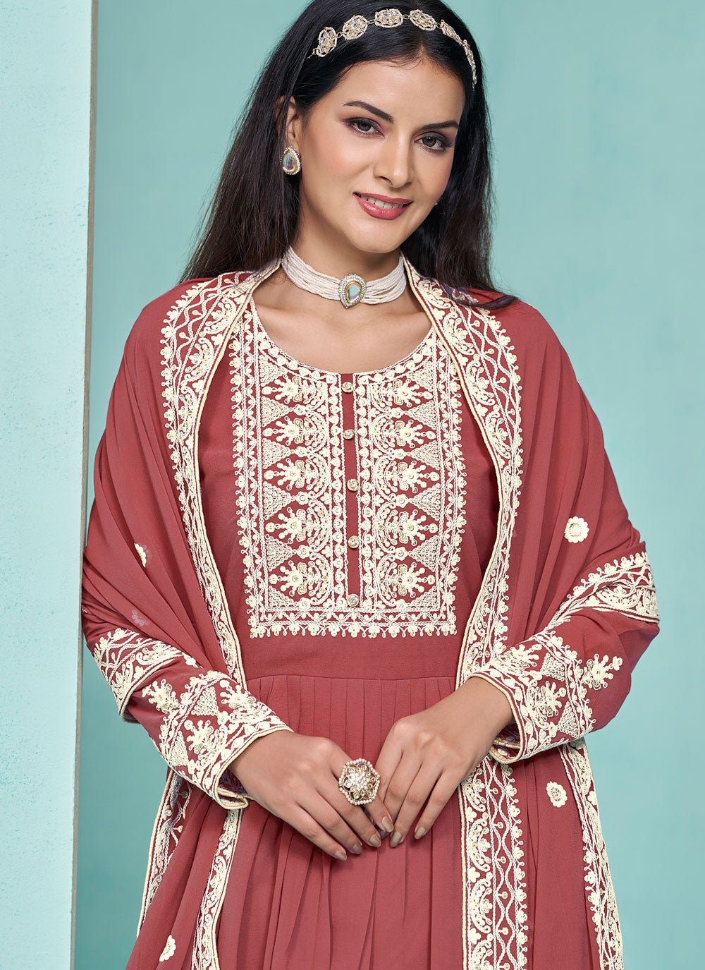 Faux Georgette Salwar Suit - T3335