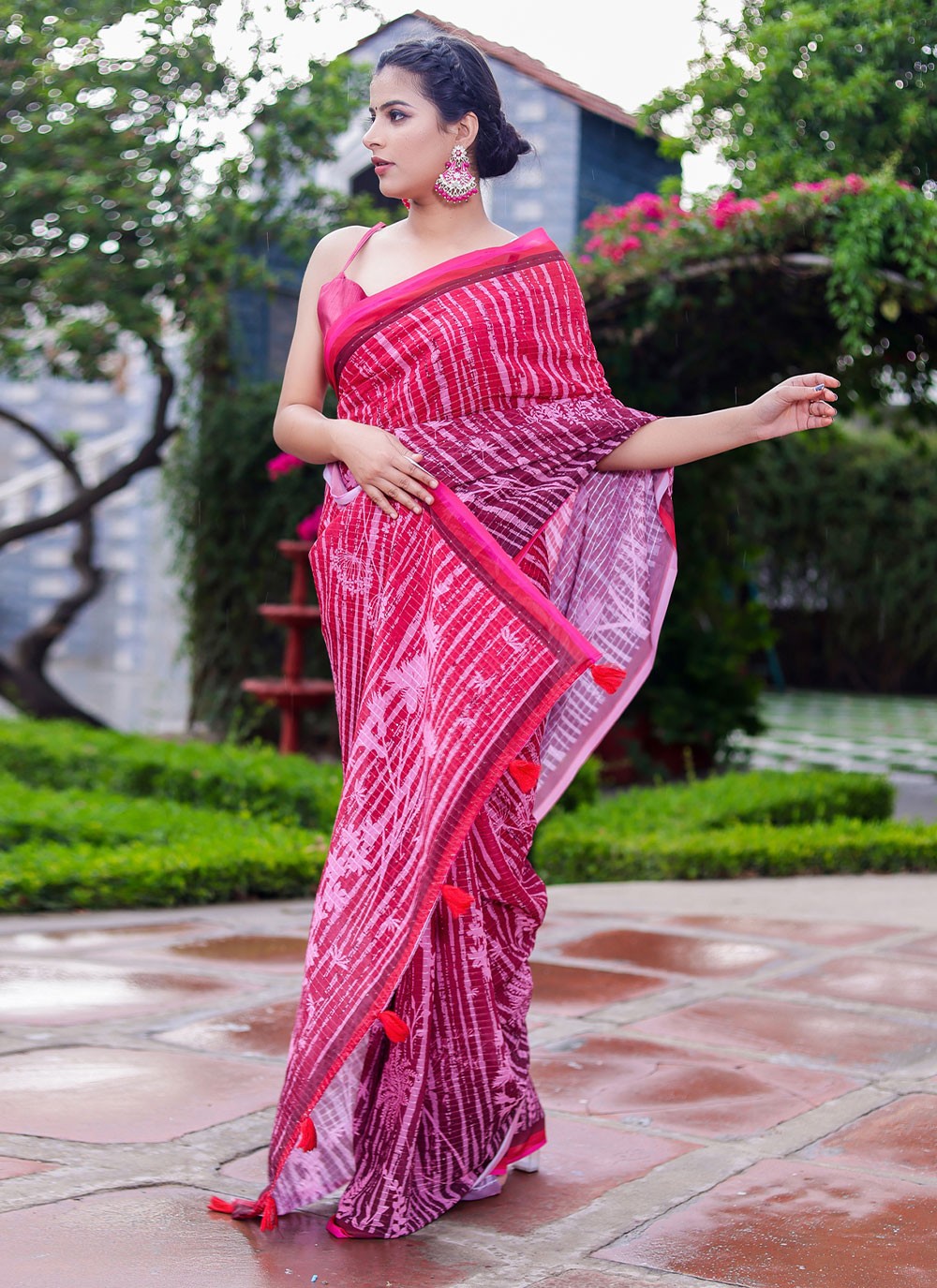 Trendy Digital Print Faux Georgette Saree - S2859