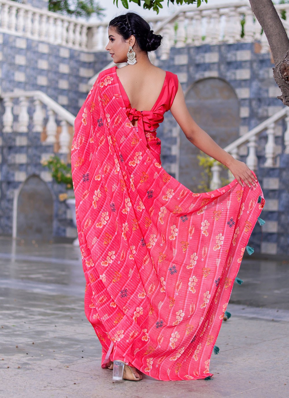 Trendy Digital Print Faux Georgette Saree - S2859