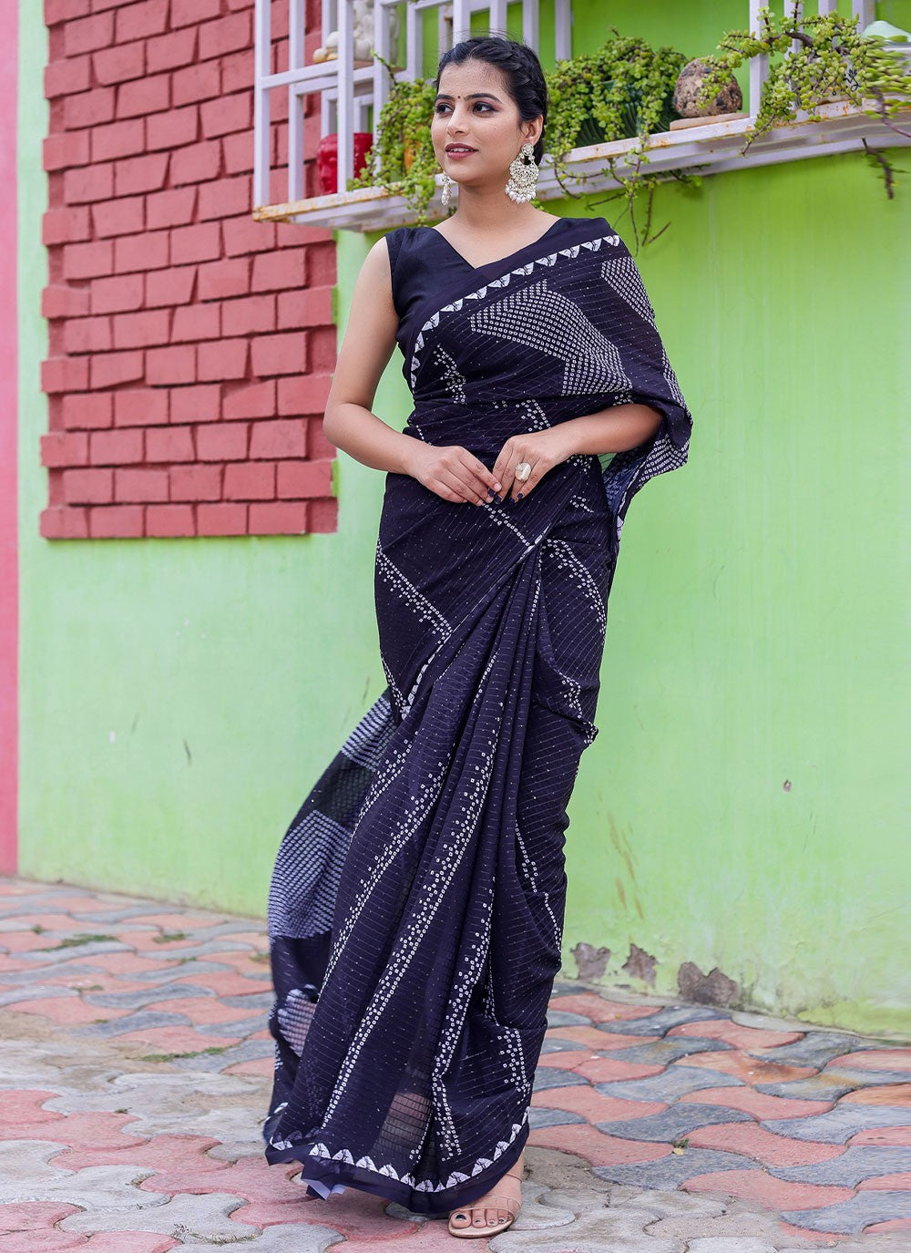 Trendy Digital Print Faux Georgette Saree - S2859