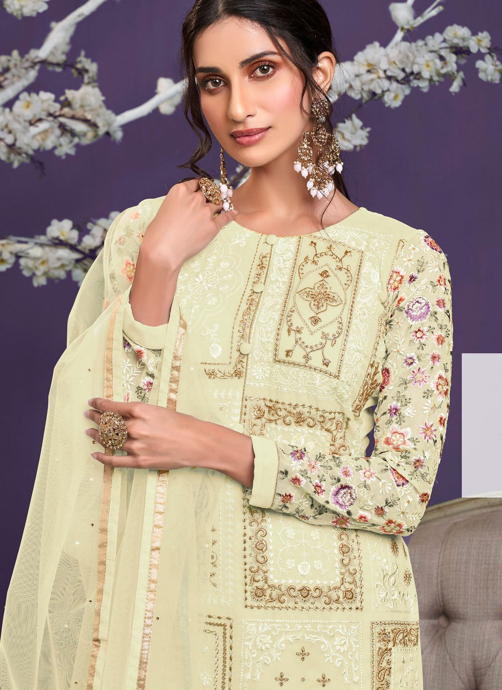 Faux Georgette Pakistani Suit - T461