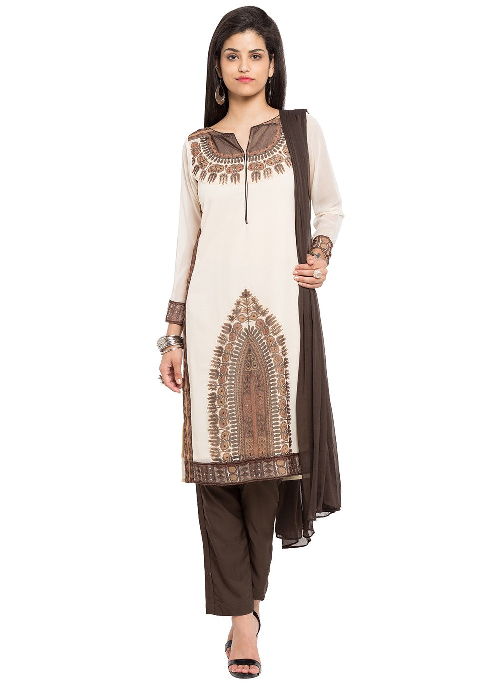 Faux Georgette Palazzo Suit - T306