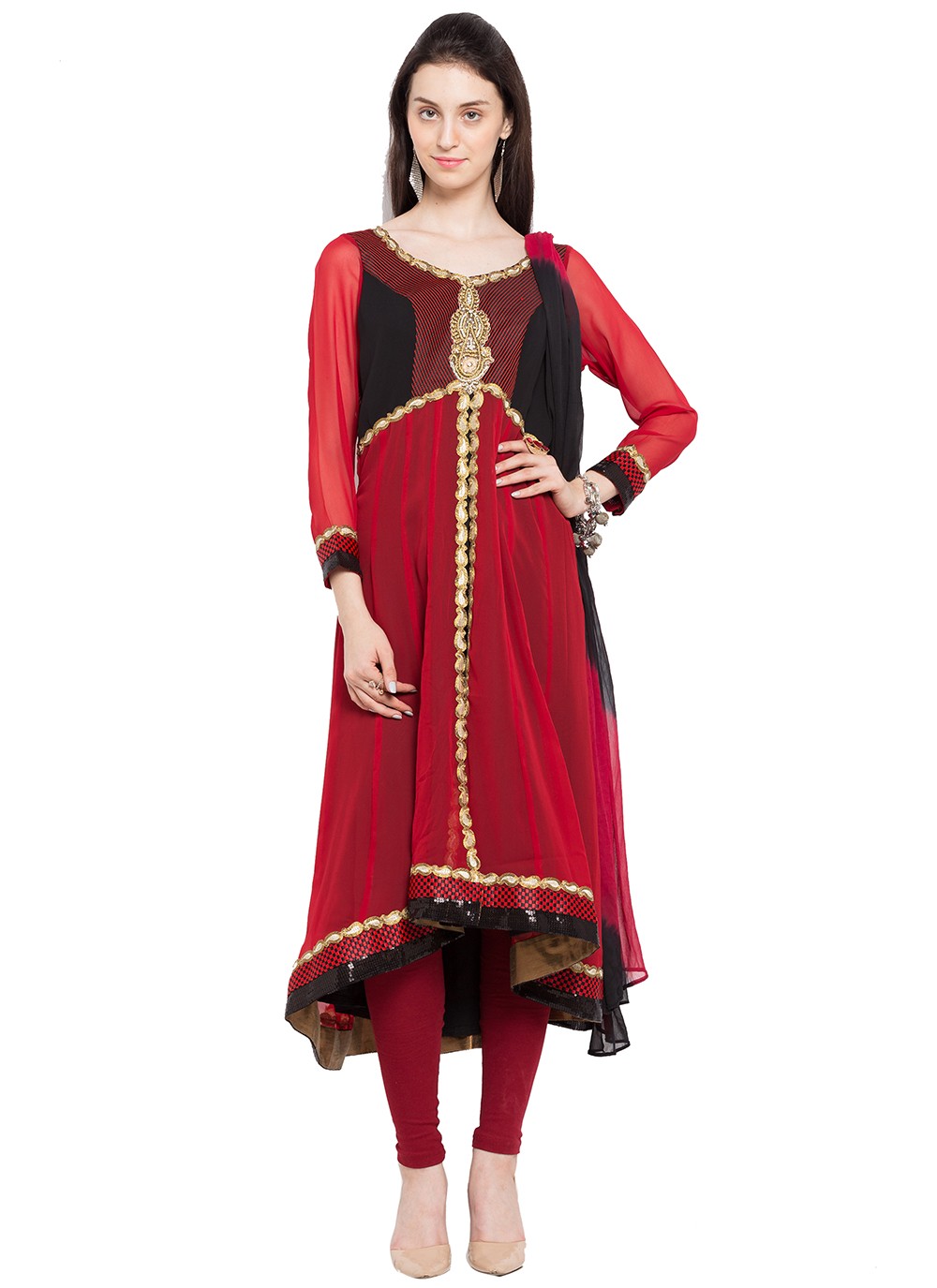 Faux Georgette Anarkali - T275