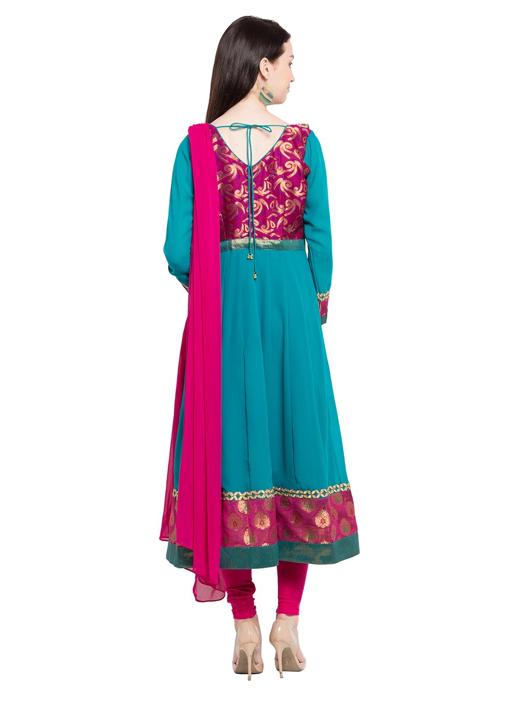 Faux Georgette Anarkali - T275