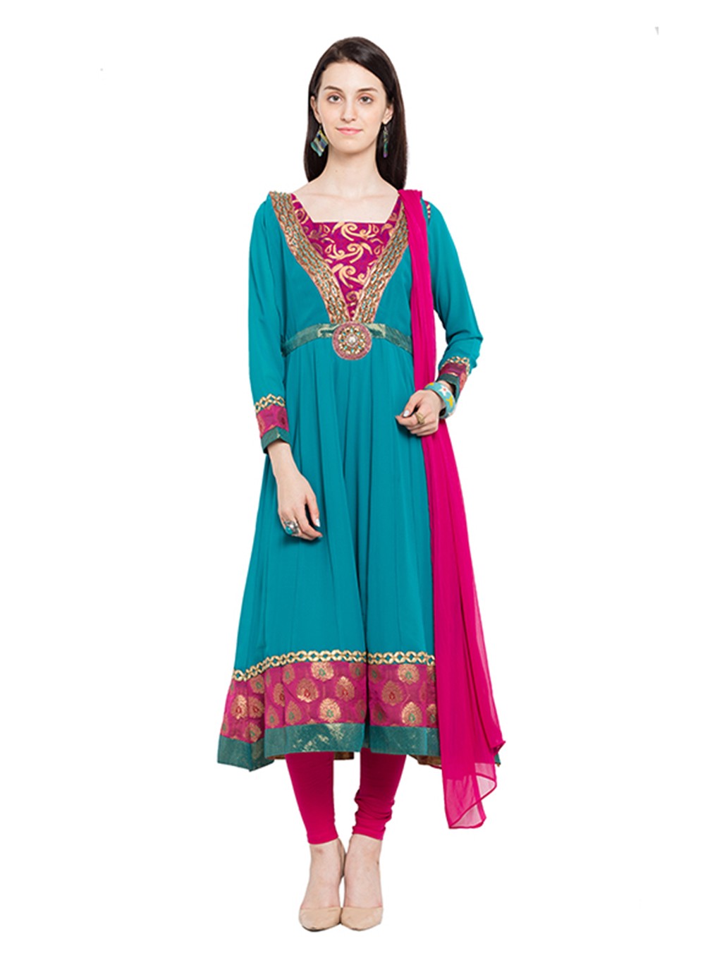 Faux Georgette Anarkali - T275