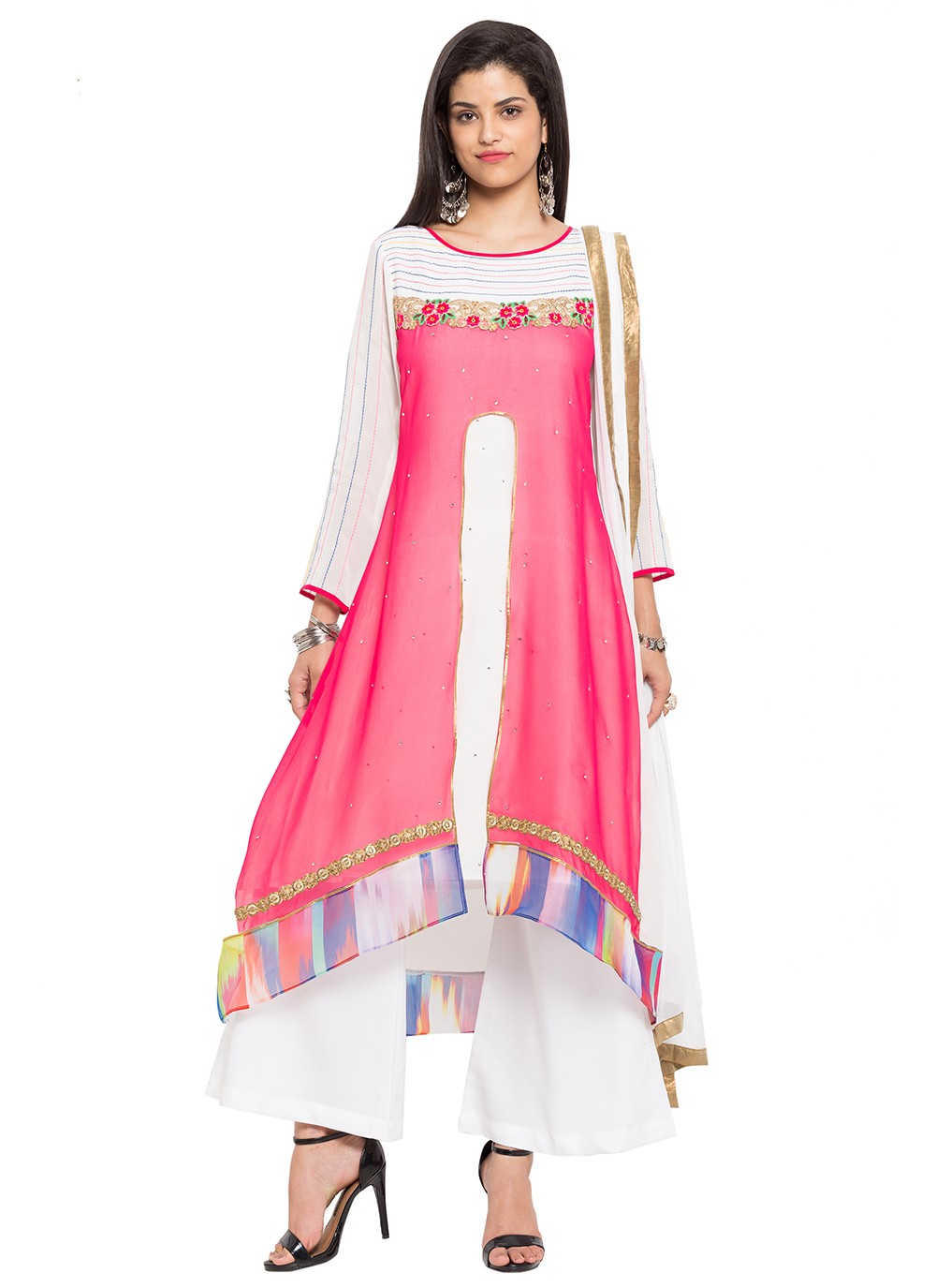 Faux Georgette Churidar Suit - T358