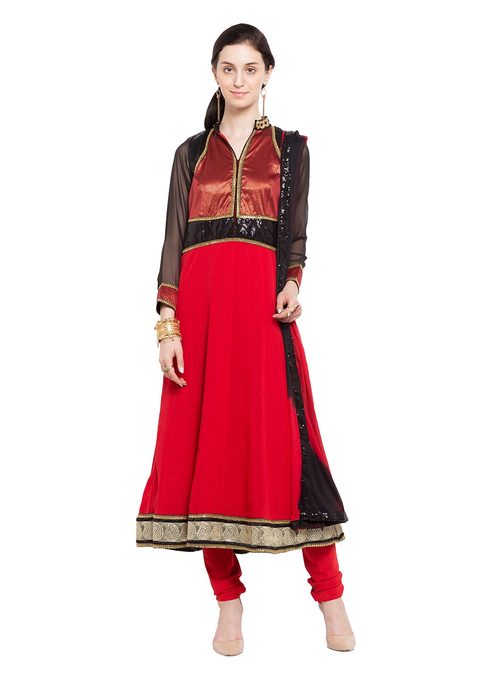 Faux Georgette Anarkali - T275