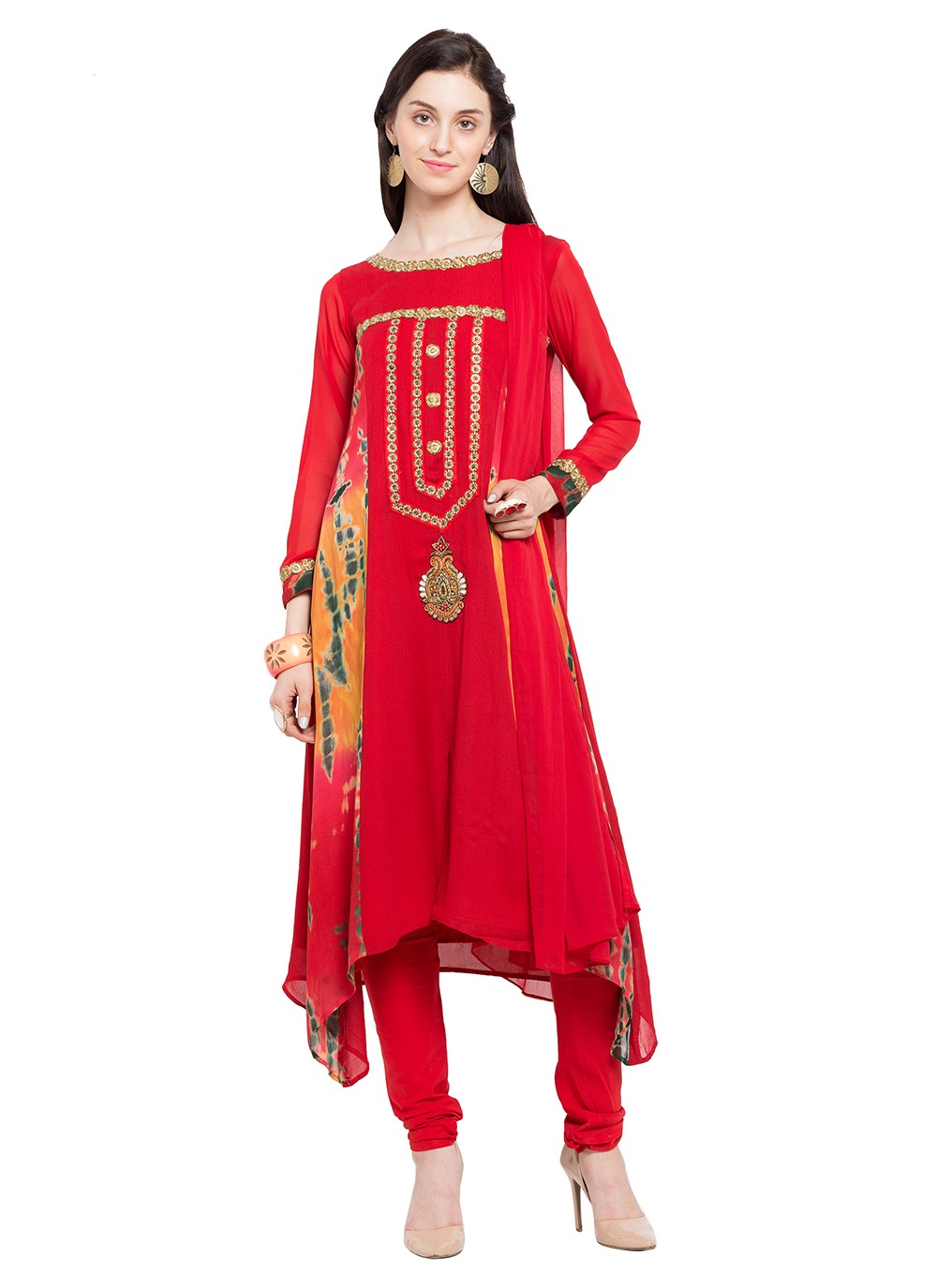 Faux Georgette Churidar Suit - T358