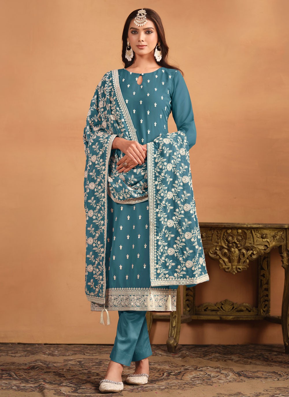 Faux Georgette Salwar Suit - T2386