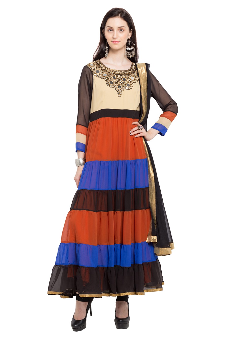 Faux Georgette Anarkali - T275