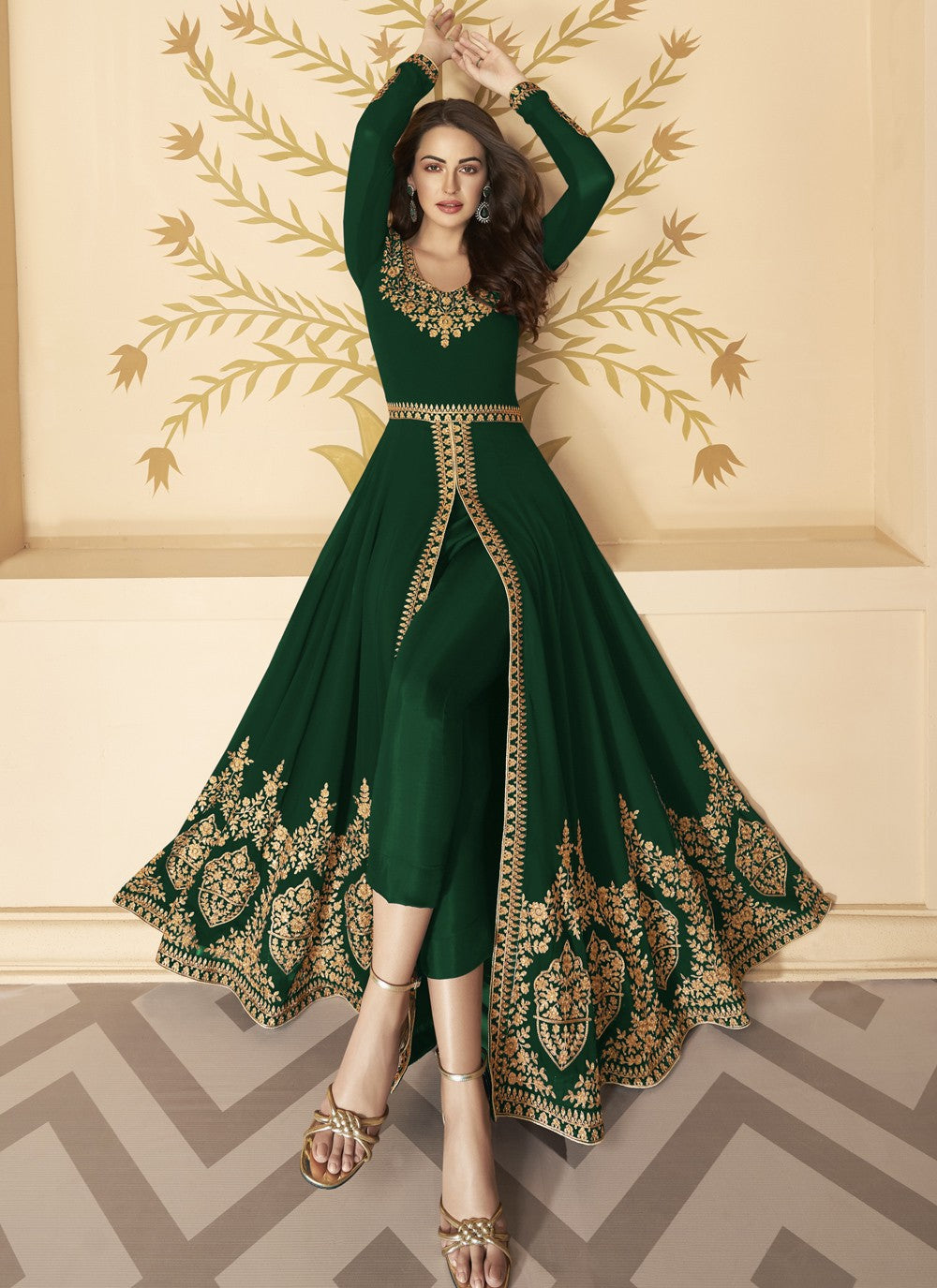 Faux Georgette Anarkali - T172