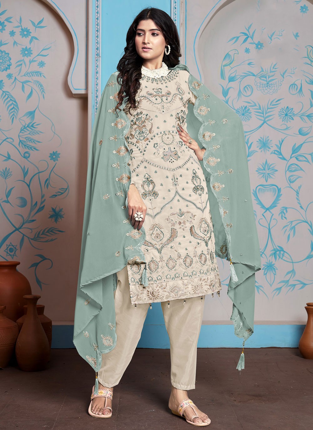 Faux Georgette Salwar Suit - T3312