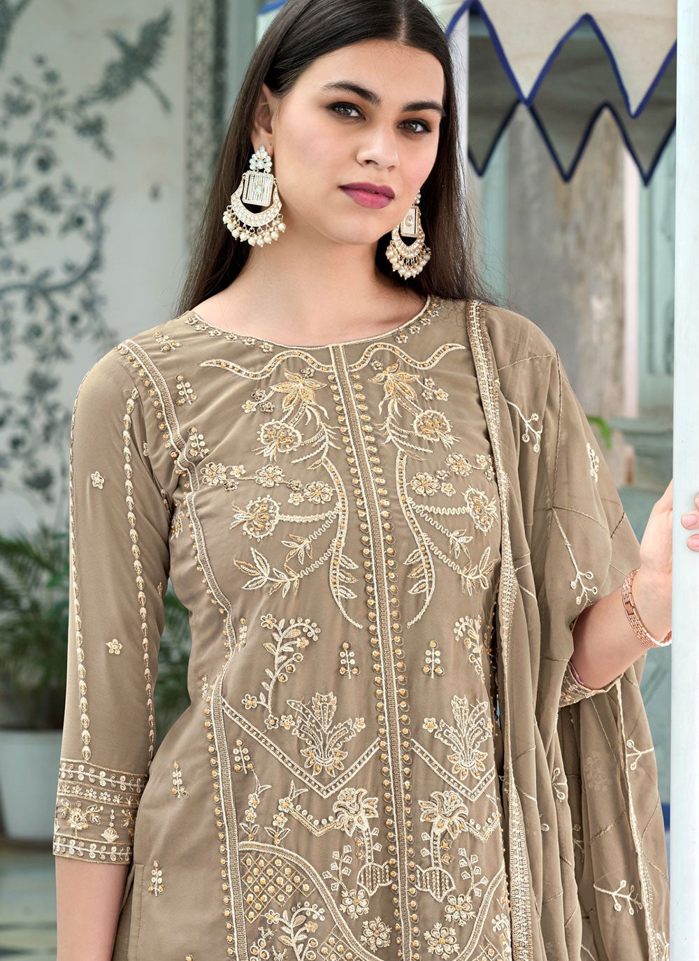 Faux Georgette Salwar Suit - T3150