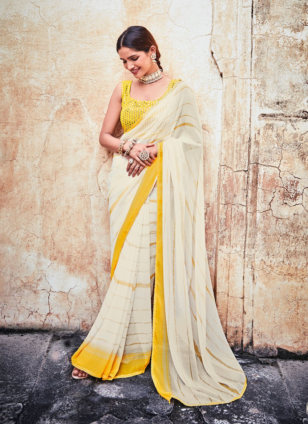 Classic Mirror Organza Saree - S1209