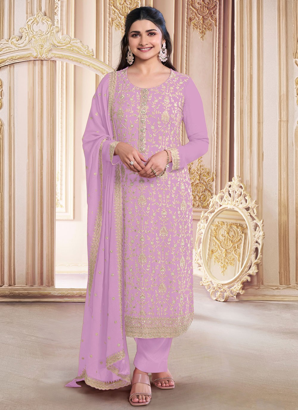 Faux Georgette Salwar Suit - T3771