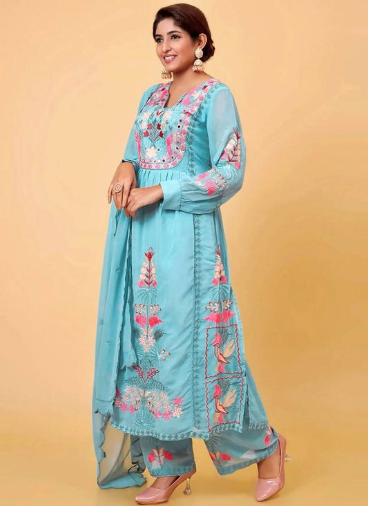 Faux Georgette Salwar Suit - T3381