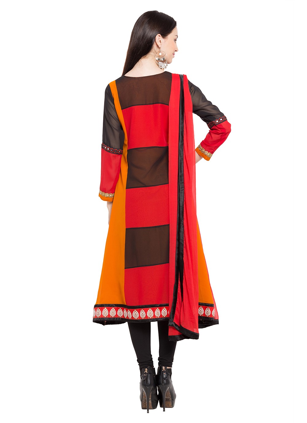 Faux Georgette Churidar Suit - T358