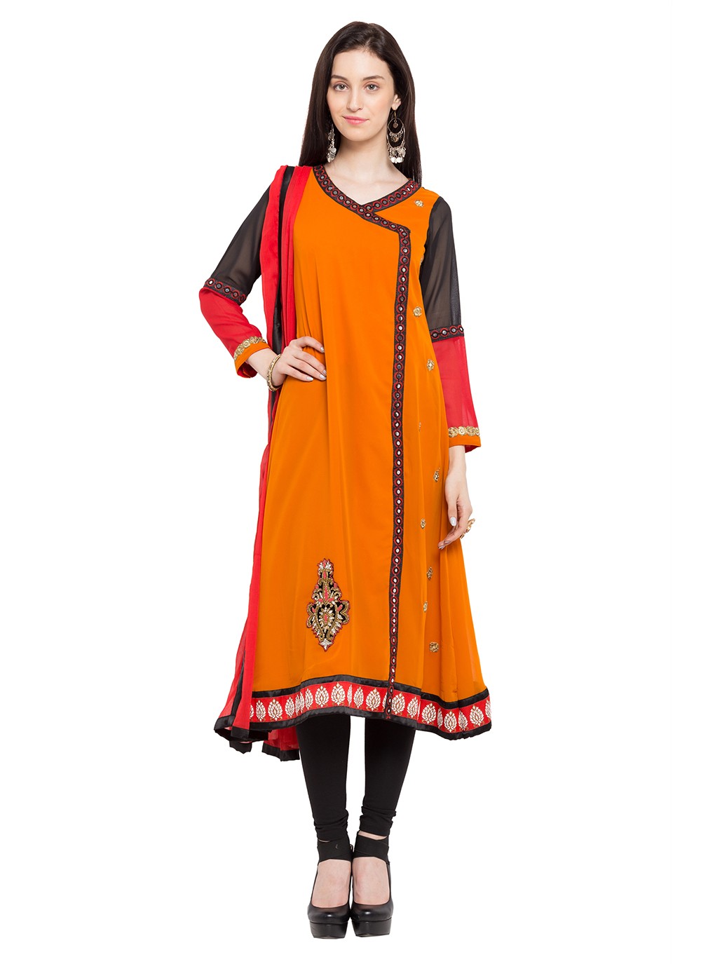 Faux Georgette Churidar Suit - T358