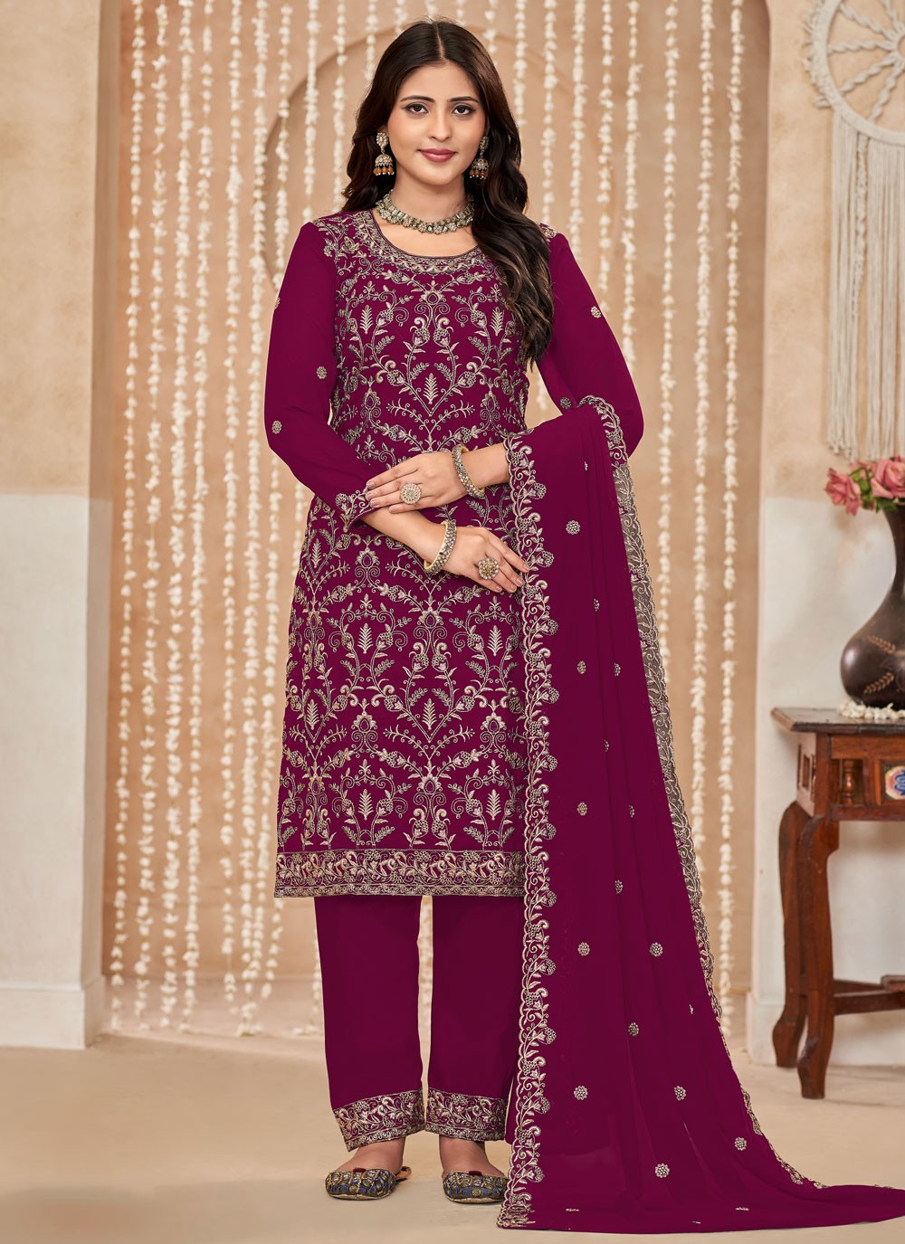 Faux Georgette Salwar Suit - T3280